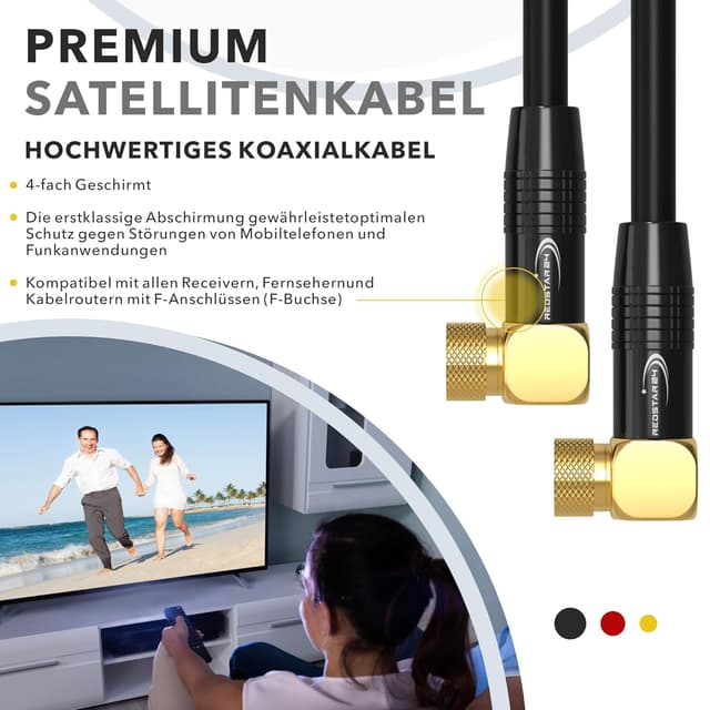 Thumbnail 2 de SAT Kabel 5m Koaxialkabel DVB-S2 Schwarz