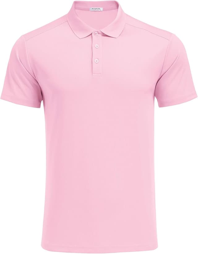 Detalle de PINSPARK Men’s Quick-Dry Golf Polo Shirt (Short Sleeve, Slim Fit, Solid)