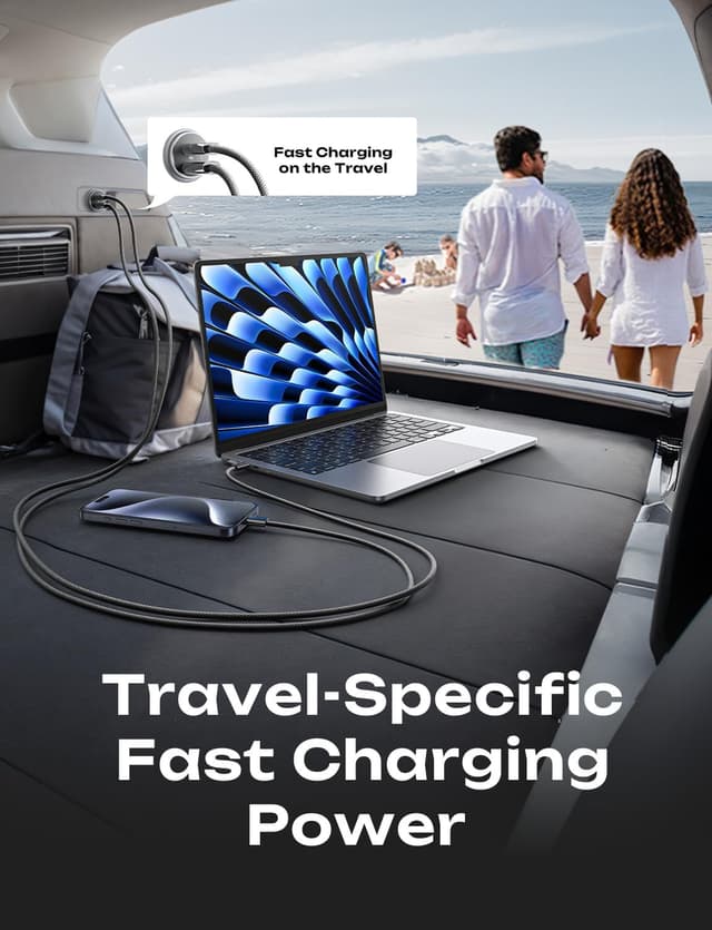 Detalle 2 de LISEN 90W Cargador coche 45W+45W USB-C