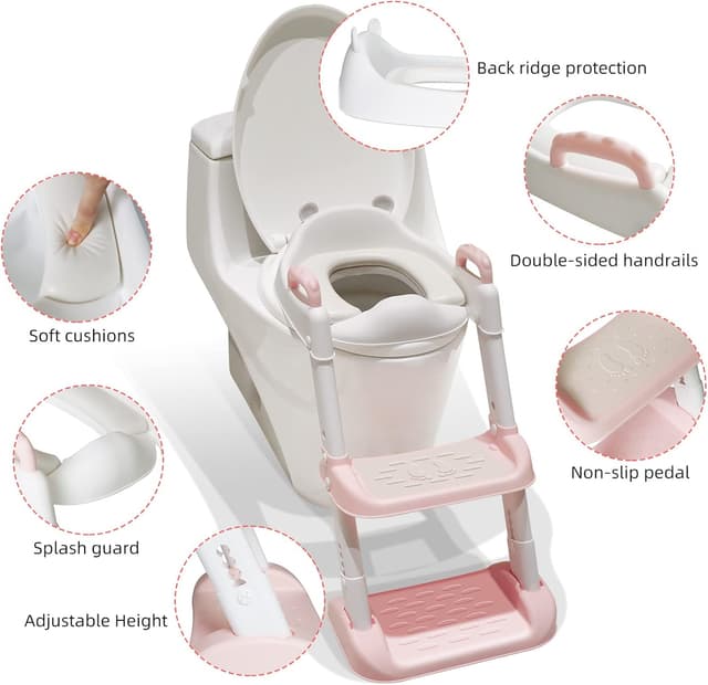 Detalle 2 de Potty Training Toilet Seat Toddler with Ladder ๐ฝ
