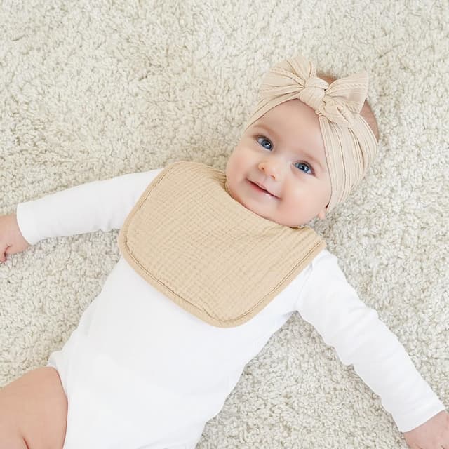 Detalle de bearmoss 8-pack Muslin Baby Dribble Bibs (100% Cotton) – Unisex bandana drool & teething bibs