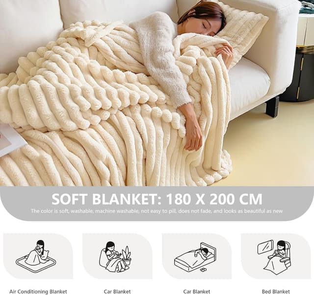 Detalle de MeYuxg Kuscheldecke Flauschig 180x200