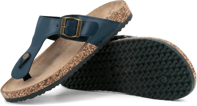 Detalle 2 de JOMIX infradito uomo con fibbia regolabile, suola in sughero e design a punta (MCI250209)