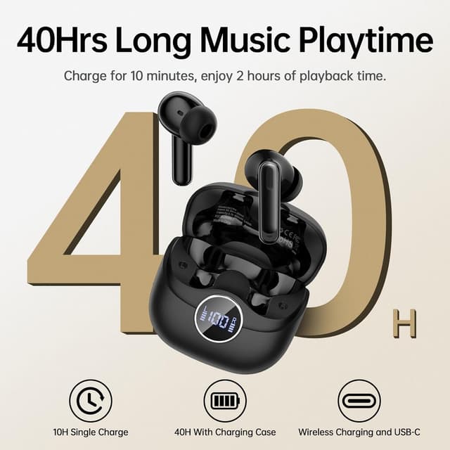 Detalle de Adaptive Hybride ANC Bluetooth In-Ear Kopfhörer 2026 mit bis zu -45 dB, 6-Mic KI-Anrufmodus, IP7 und 40H Spielzeit