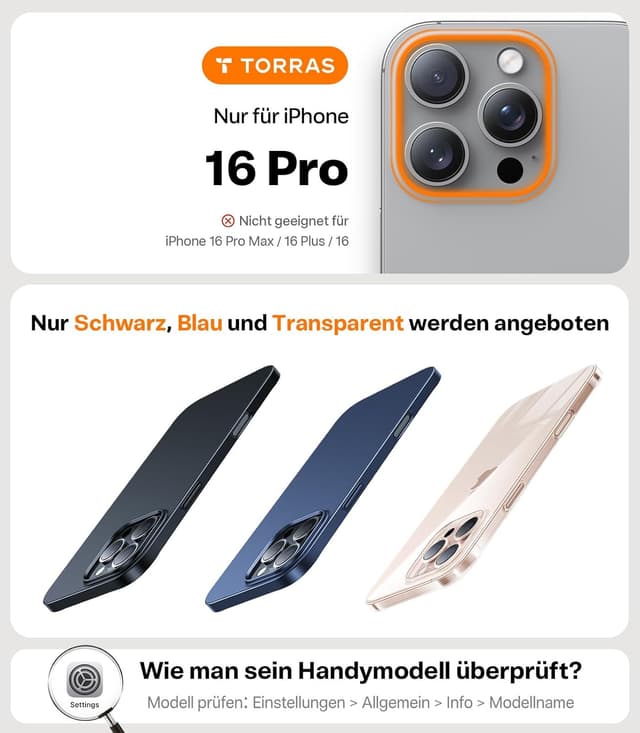 Detalle de TORRAS iPhone 16 Pro Hülle 0,07 cm ultradünn