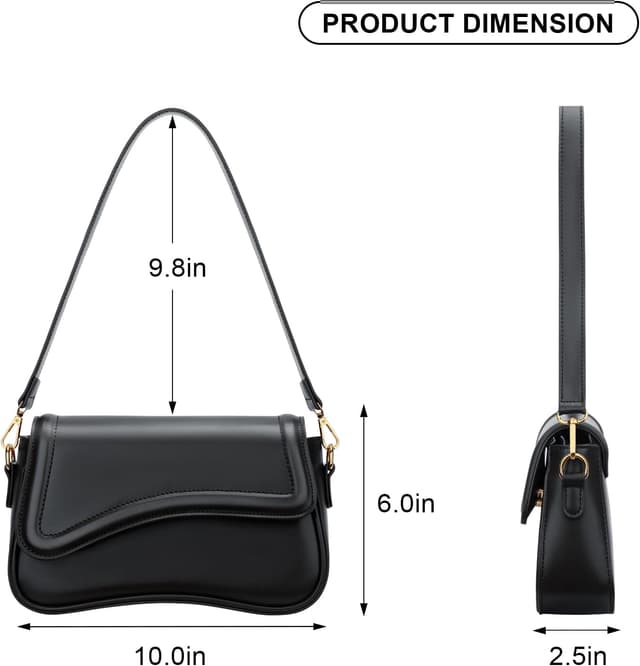 Detalle de KKXIU Small Shoulder Bag for Women with Detachable Strap and Gold Chain