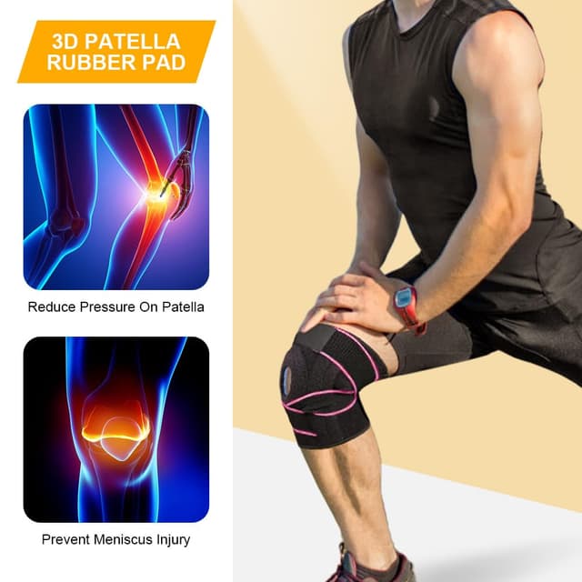 Detalle de ACWOO Genouillère de sport avec stabilisateurs latéraux et coussinets en caoutchouc