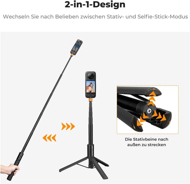 Detalle 2 de K&F CONCEPT MS21 Selfie Stick Stativ 120 cm