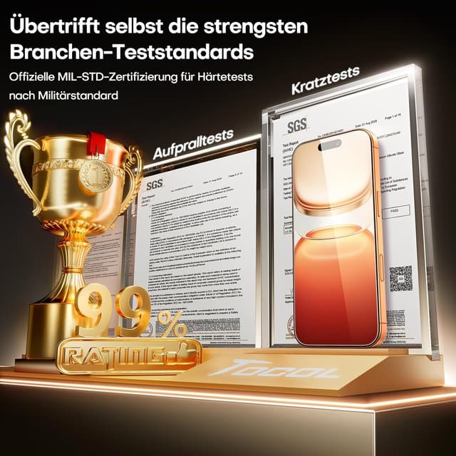 Thumbnail 2 de TOCOL Panzerfolie für iPhone 17 Pro 6,3