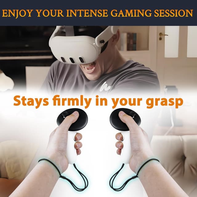 Detalle de SOULWIT replacement wrist straps (1 pair) for Quest 3 / Quest 3S – adjustable DIY hand straps, black