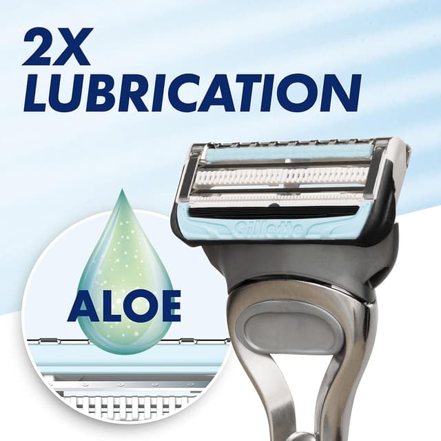 Detalle de Gillette SkinGuard Sensitive Razor for Men with SkinGuard protection and 10 blade refills