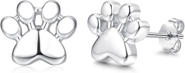 Detalle de Cangall Ohrstecker Silber 925 Klein mit Zirkonia – Blumen/Paw/Unendlichkeit/Kreuz