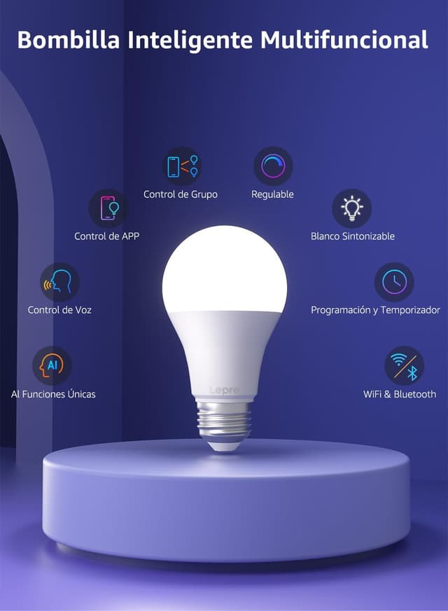 Thumbnail 9 de Lepro B1 AI Bombilla LED E27 🌈 Inteligente y Regulable