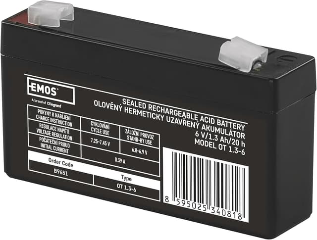 Detalle de Accumulateur sans entretien Les emos plomb 6 V – 1,3 Ah (1 pièce) b9651