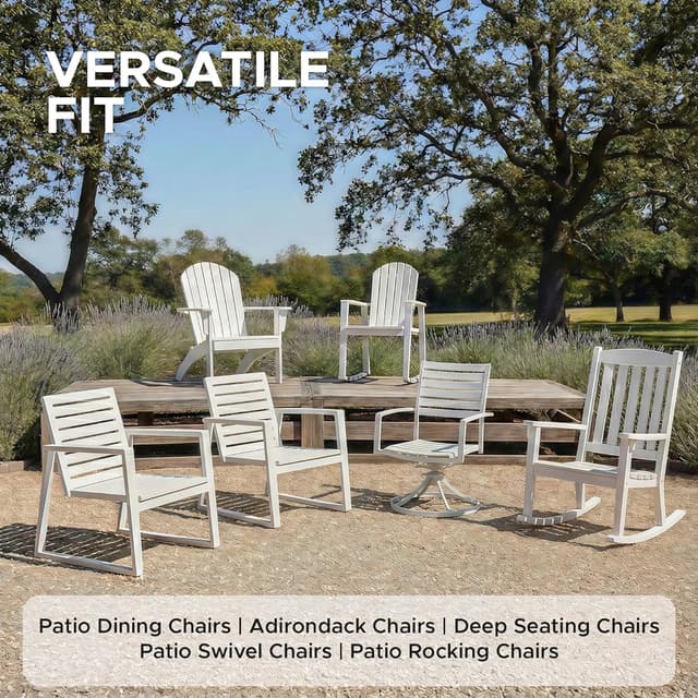 Thumbnail 6 de Fitfree Outdoor Chair Cushions (Set of 4) – Water-Resistant, Fade-Resistant Patio Seat Pads with Ties, Navy Blue, 19 x 19 Inch