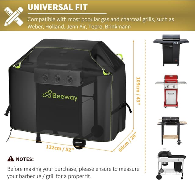 Thumbnail 1 de BEEWAY BBQ Cover for Gas Grills 132cm x 66cm ⌁?