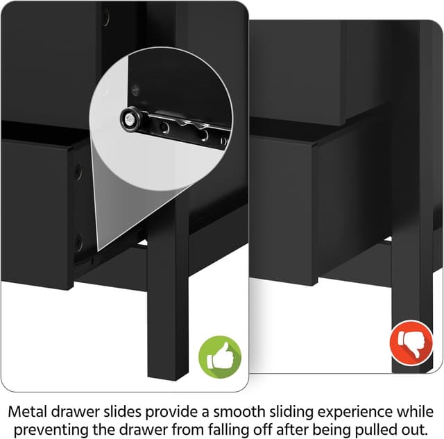 Thumbnail 6 de Yaheetech Bedside Table 30x40x60cm, black storage