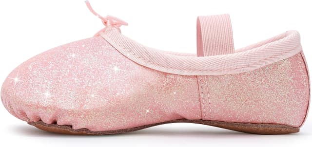 Thumbnail 6 de Girls’ glitter ballet shoes in genuine leather full sole (full sole dance slippers)