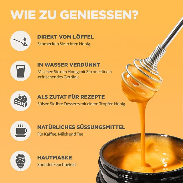 Detalle de NaturalePiù Manuka-Honig 500+ MGO (500 g) – roher Manuka-Honig aus Neuseeland