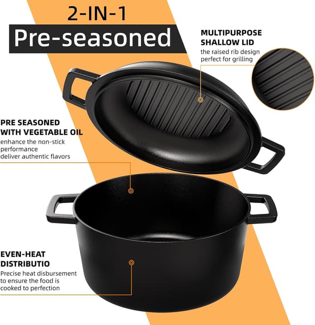 Thumbnail 1 de Umite Chef Cast Iron Dutch Oven 5QT