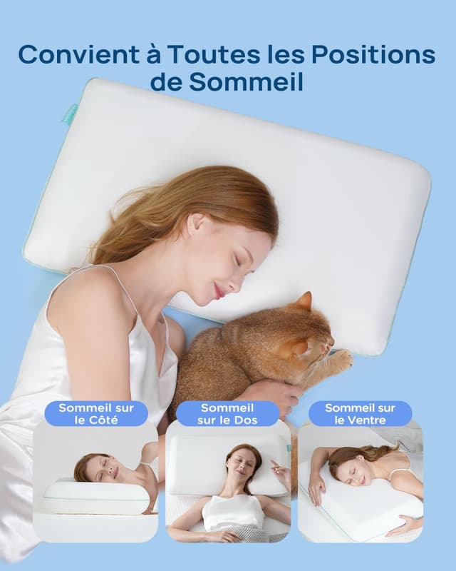 Thumbnail 5 de Releep Oreiller Mémoire Forme 40x70 cm