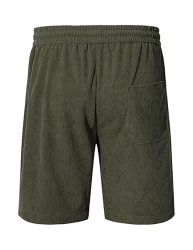 Detalle de TARAINYA Corduroy Kurze Hosen Herren aus Baumwolle mit Kordelzug und Taschen