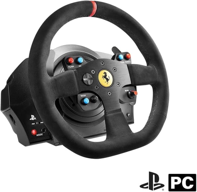 Detalle 2 de Thrustmaster T300 Integral Alcantara Ferrari 599XX Evo wheel & T3PA 3-pedal set (PC, PS4, PS5)