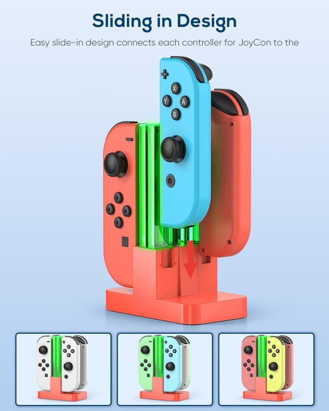 Detalle 2 de FYOUNG Switch Joy-Con Charger with LED Bar for Nintendo Switch/OLED