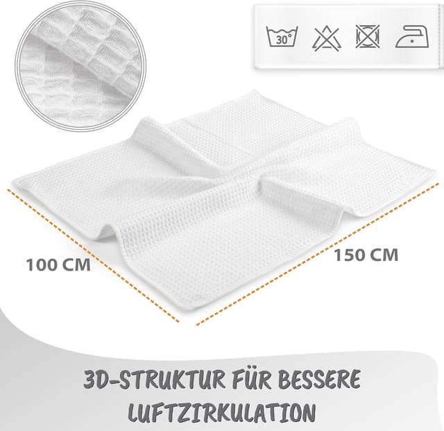 Detalle 2 de Totsy Baby Coperta neonato in cotone a nido d’ape 100x150 cm – plaid waffle morbido, traspirante (rosa)