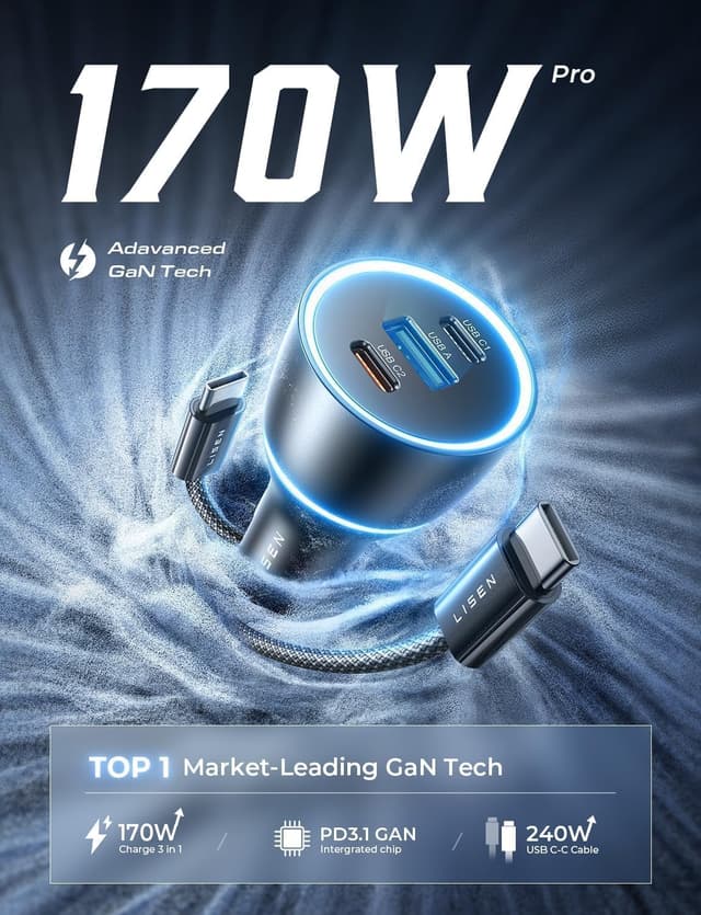 Detalle 2 de LISEN 170W Zigarettenanzünder 🔌