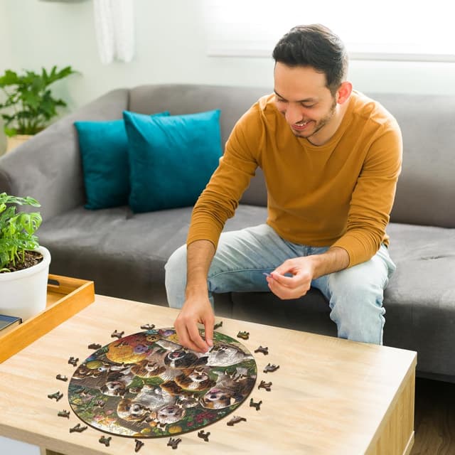 Detalle 2 de Iconic Puzzles 🐶 Cachorros en el Jardín, Puzzle de Madera, 350 Piezas