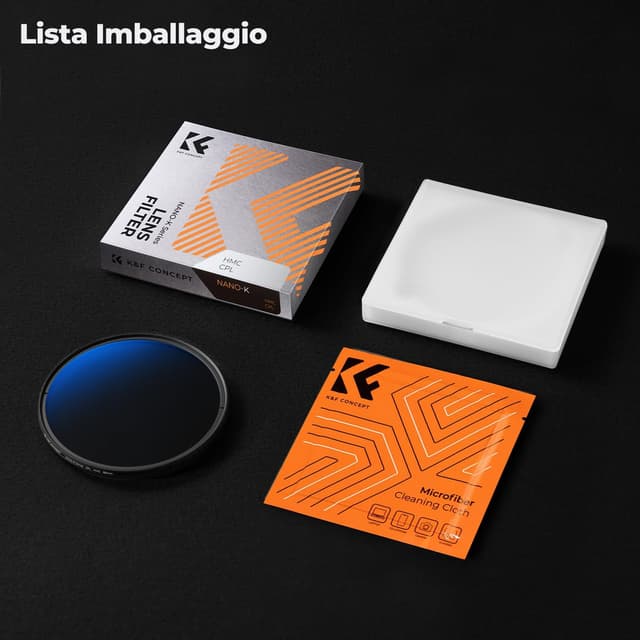 Thumbnail 6 de K&F CONCEPT Nano-Klear filtro polarizzatore circolare CPL Nano-Rivestimento per obiettivi da 95 mm + panno di pulizia