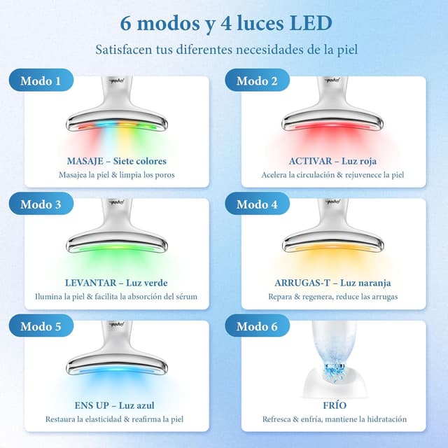 Thumbnail 3 de jinpink Masajeador Facial Eléctrico 6 modos LED