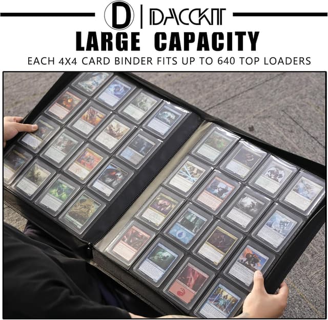 Detalle de Toploader Binder 16 Pocket (Model A) for 3"x4" Top Loaders – Classic Black, fits 640 cards