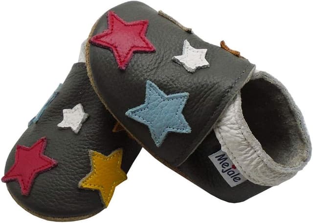 Detalle de Mejale Leder Babyschuhe als Lauflernschuhe und Krabbelschuhe für drinnen
