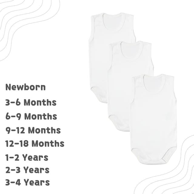 Detalle de rise&Raba Baby Bodysuit 3-pack in 100% organic cotton (sleeveless) for boys and girls