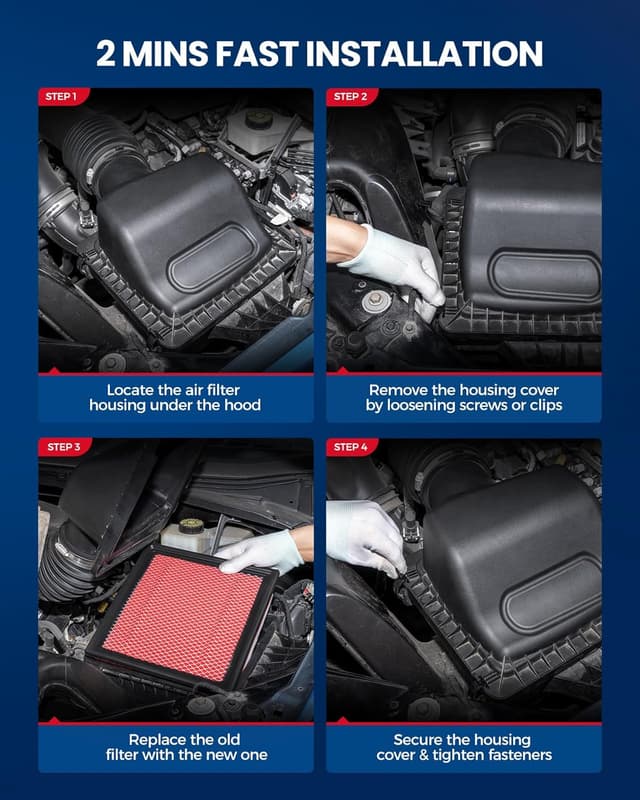 Detalle 2 de KAX Premium Engine Air Filter (GAF027 / CA8755A) Replacement for Select Chevy/GMC/Cadillac/Vehicles