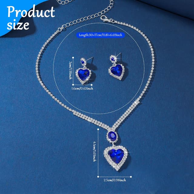 Detalle 2 de LjFrexia Hochzeit Schmuckset mit Herz