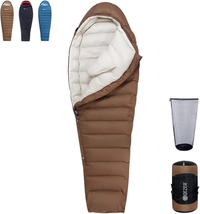 Detalle de QEZER Daunenschlafsack 650er Entendaunen