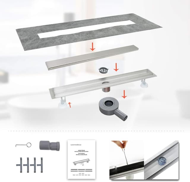 Thumbnail 5 de SaniteModar Canaleta de Ducha 120cm 🚿 360° Sifón y Filtro