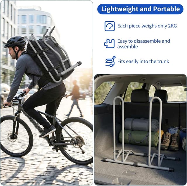 Detalle 2 de TLGREEN 3 supporti per bicicletta posteriori rimovibili: per pneumatici fino a 80 mm e fino a 28