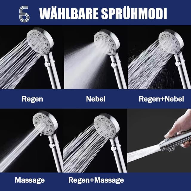 Detalle 2 de Duschkopf 1,5 m Wassersparend Chrom