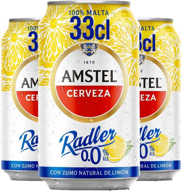 Detalle 2 de Amstel Radler 0.0 🍋 Pack 24 Latas 33cl Sin Alcohol