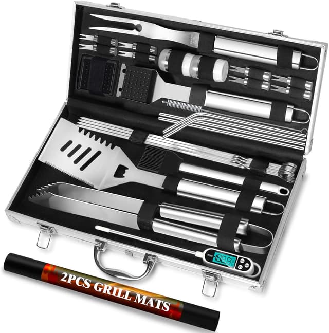 Thumbnail 6 de ROMANTICIST 29pcs BBQ Grill Tool Set with Thermometer, Stainless Steel Utensils & Travel Case