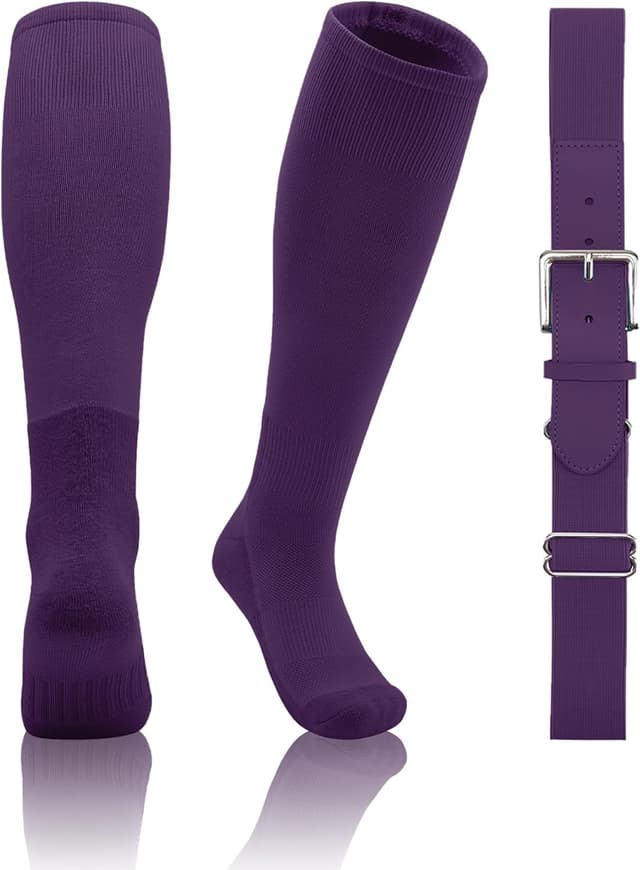 Detalle de QBK Toddler Baseball Socks & Belt Youth Softball/Tee Ball Combo Set (2T–5T)