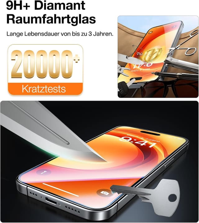 Thumbnail 4 de TORRAS iPhone 17 Panzerfolie 9H+ Stoßfest 2er Set