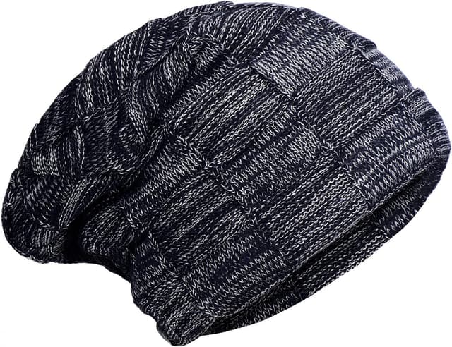 Detalle 2 de Bonnet d’hiver homme tricot moderne DonDon Chaud Bonnet d’hiver beanie avec doublure extra-douce