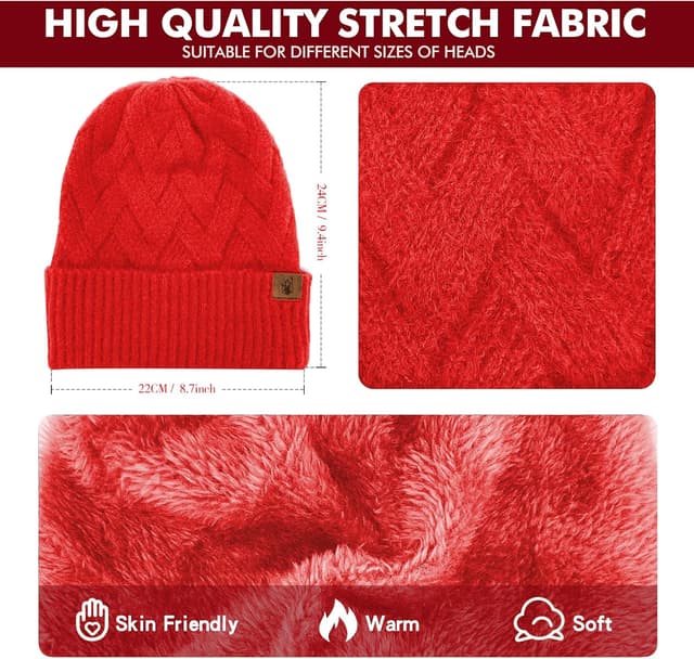 Thumbnail 6 de INSISMY Pack bonnet, Ă©charpe et gants tactiles pour femme đ§Ł