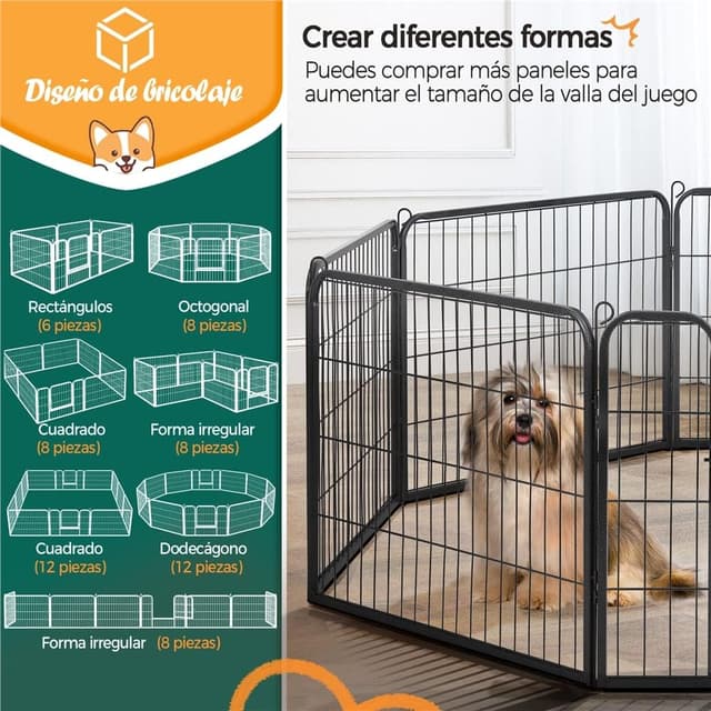 Thumbnail 3 de Yaheetech 8 Parque para Perro 80x60cm Vallas para Mascota