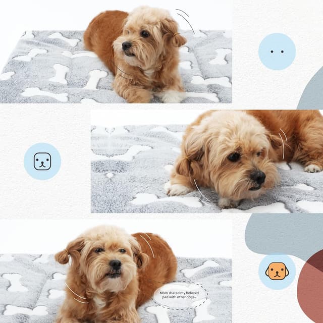 Detalle 2 de LY4U Small Dog Bed Mattress – soft warm plush, machine washable, easy-care pet mat (17.7” x 25.6”)